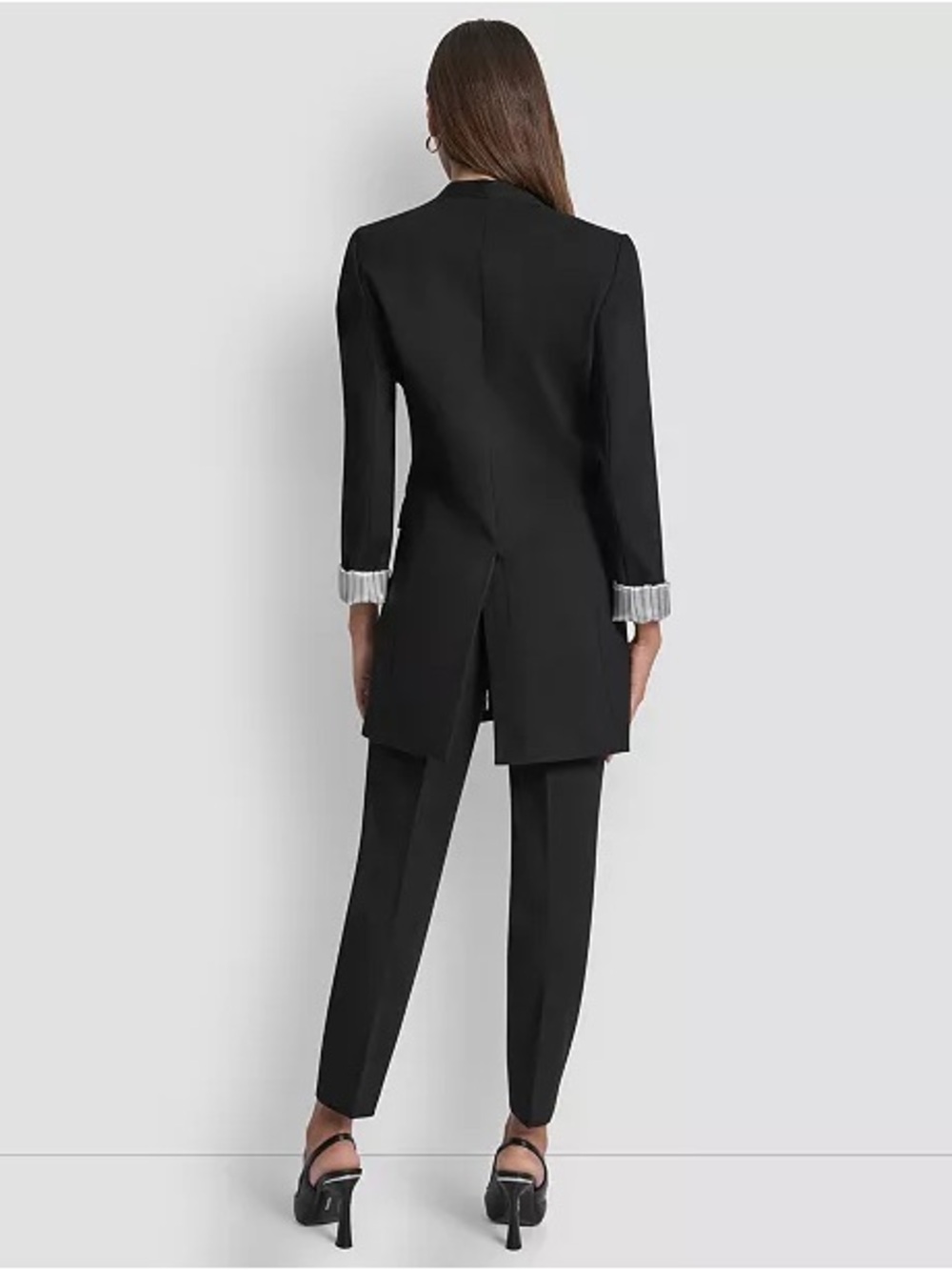 DKNY Black Long Open-Front Blazer - Picture 3 of 7